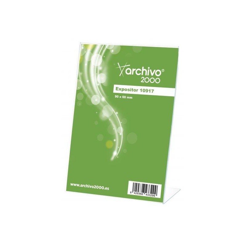 ARCHIVO 2000 EXPOSITOR SOBREMESA EN FORMA DE L VERTICAL 90X60X30 MM