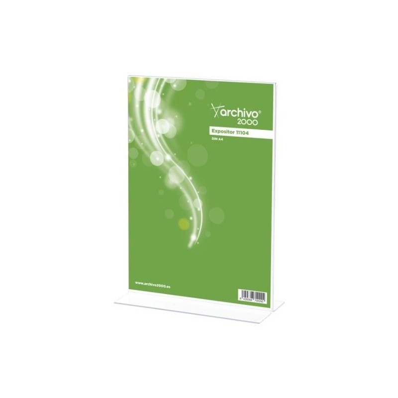ARCHIVO 2000 EXPOSITOR SOBREMESA EN FORMA DE T DIN A5 VERTICAL 75X150X215 MM CRISTAL TRANSPARENTE