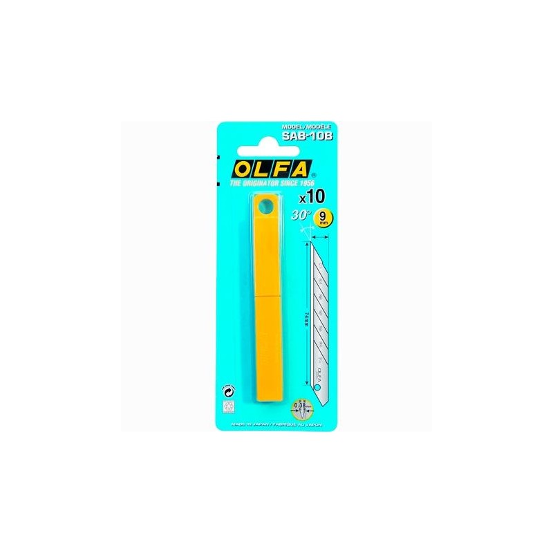 OLFA REPUESTO CUTTER 9MM / CUCHILLA FRACTURABLE 10 CUCHILLAS