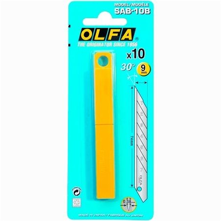OLFA REPUESTO CUTTER 9MM / CUCHILLA FRACTURABLE 10 CUCHILLAS