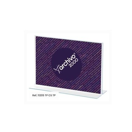 ARCHIVO 2000 EXPOSITOR SOBREMESA EN FORMA DE T DIN A5 HORIZONTAL 75X210X155 MM CRISTAL TRANSPARENTE