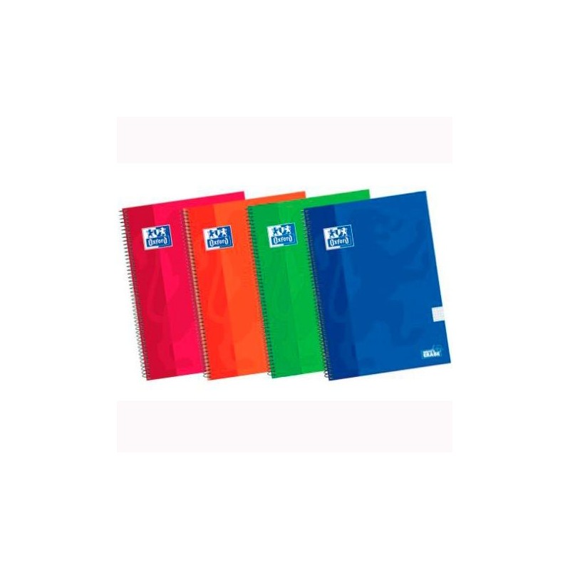 OXFORD CUADERNO ESPIRAL CLASSIC WHITE&ERASE 80H 4º 90GR 4X4 TAPA EXTRADURA C/SURTIDOS
