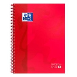OXFORD CUADERNO CLASSIC EUROPEANBOOK 1 WRITE&ERASE 80H A4+ 5X5MM MICROPERFORADO T/EXTRADURA ROJO