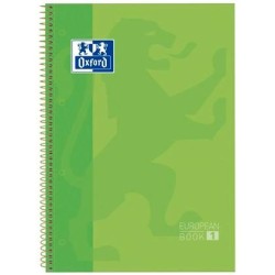 OXFORD CUADERNO CLASSIC EUROPEANBOOK 1 WRITE&ERASE 80H A4+ 5X5MM MICROPERFORADO T/EXTRADURA VERDE MANZANA
