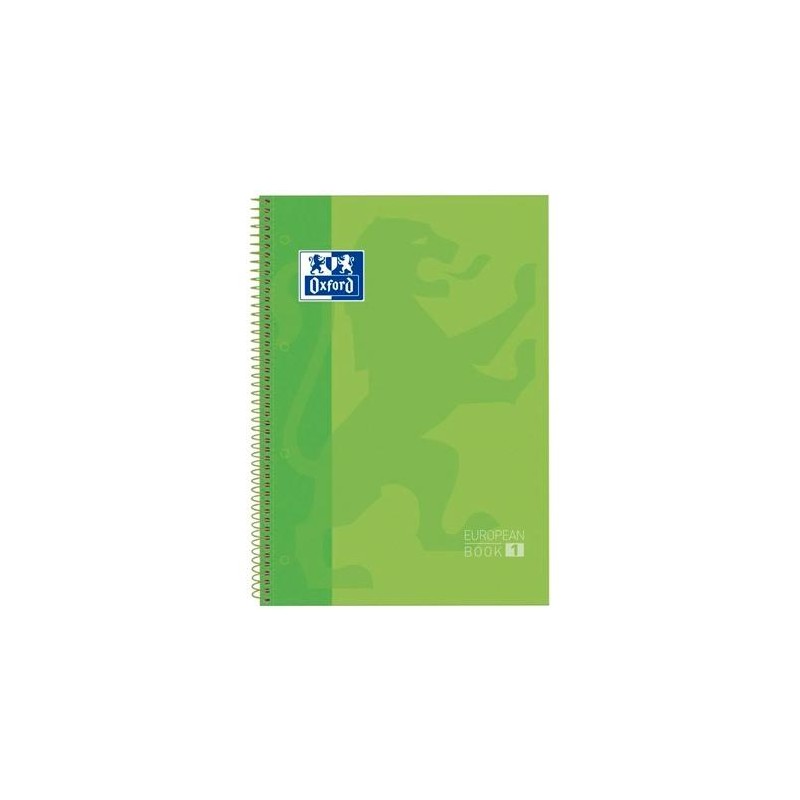 OXFORD CUADERNO CLASSIC EUROPEANBOOK 1 WRITE&ERASE 80H A4+ 5X5MM MICROPERFORADO T/EXTRADURA VERDE MANZANA