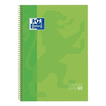 OXFORD CUADERNO CLASSIC EUROPEANBOOK 1 WRITE&ERASE 80H A4+ 5X5MM MICROPERFORADO T/EXTRADURA VERDE MANZANA