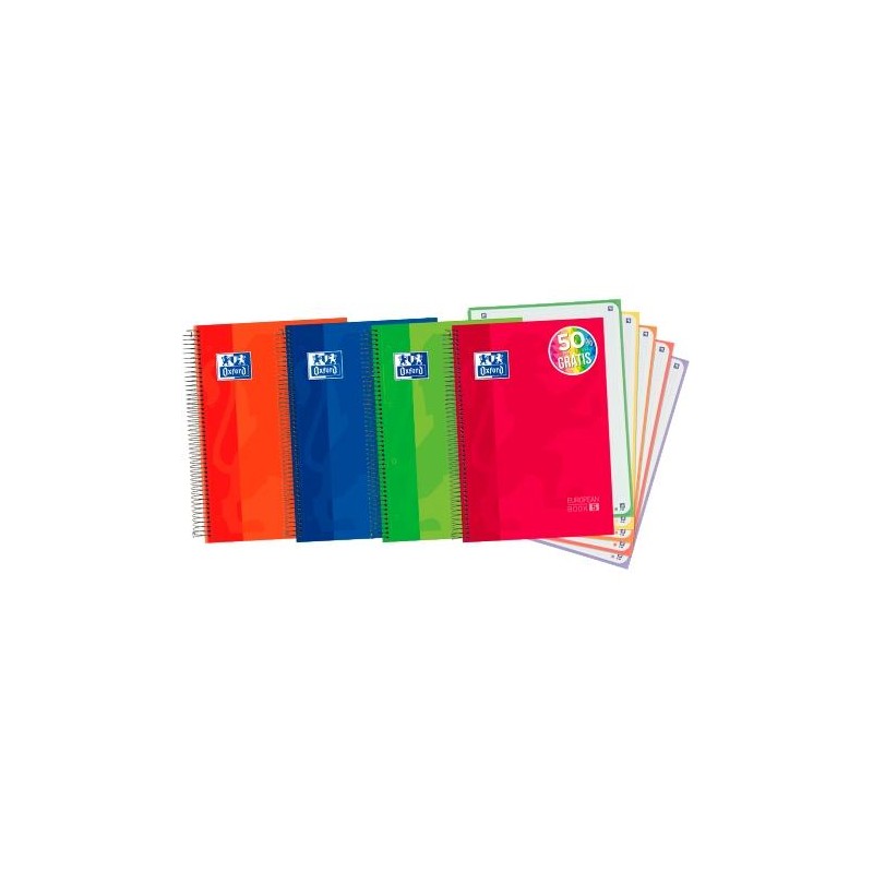 OXFORD CUADERNO CLASSIC EUROPEANBOOK 5 WRITE&ERASE 120H A4+ 5X5 MICROPERFORADO T/EXTRADURA C/SURTIDOS VIVOS