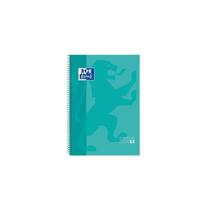 OXFORD CUADERNO CLASSIC EUROPEANBOOK 1 MICROPERFORADO 80H A4+ 5X5 T/EXTRADURAS BANDA COLOR VERDE MENTA