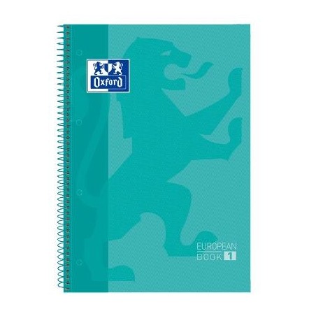OXFORD CUADERNO CLASSIC EUROPEANBOOK 1 MICROPERFORADO 80H A4+ 5X5 T/EXTRADURAS BANDA COLOR VERDE MENTA