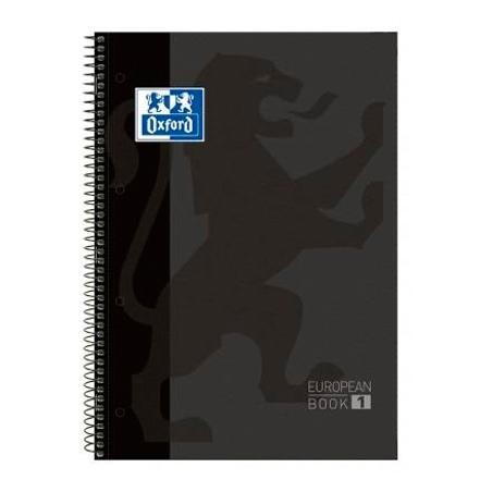 OXFORD CUADERNO CLASSIC EUROPEANBOOK 1 WRITE&ERASE 80H A4+ 1 LINEA MICROPERFORADO T/EXTRADURA NEGRO