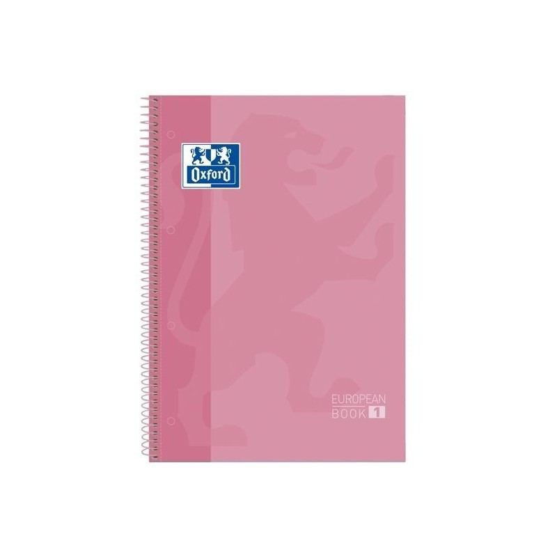 OXFORD CUADERNO CLASSIC EUROPEANBOOK 1 WRITE&ERASE 80H A4+ 1 LINEA MICROPERFORADO T/EXTRADURA -PACK 5 UD- ROSA CHICLE