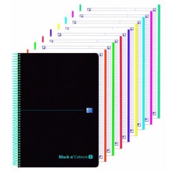 OXFORD CUADERNO BLACK N´COLOURS EUROPEANBOOK 8 MICROPERFORADO 160H A4+ 5X5 T/PLÁSTICO NEGRO