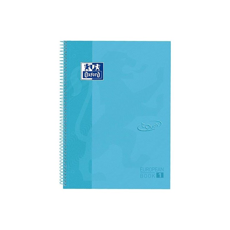 OXFORD CUADERNO EUROPEANBOOK 1 TOUCH WRITE&ERASE 80H A4+ 5X5MM MICROPERFORADO T/EXTRADURA AZUL PASTEL