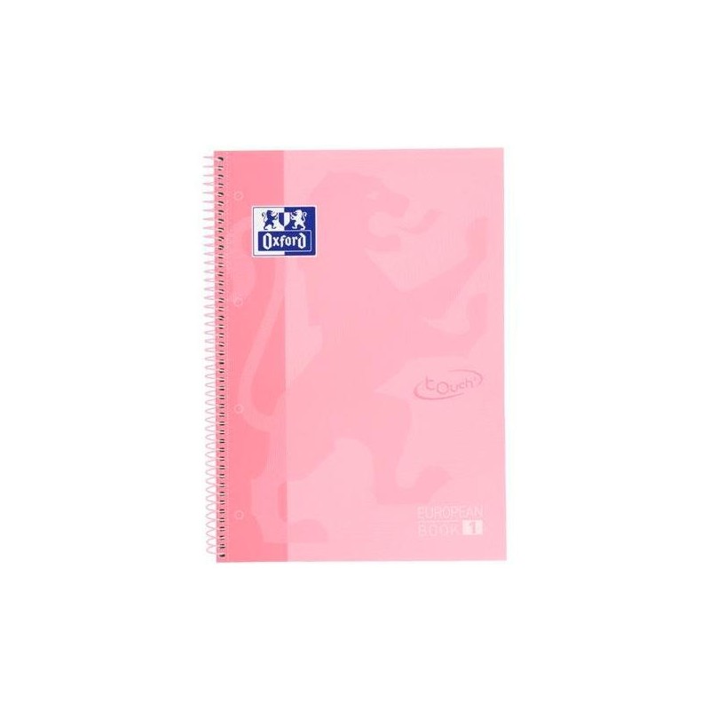 OXFORD CUADERNO TOUCH EUROPEANBOOK 1 WRITE&ERASE 80H A4+ 5X5MM MICROPERFORADO T/EXTRADURA FLAMINGO PASTEL