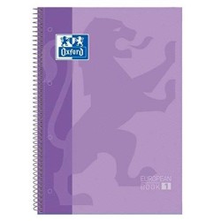 OXFORD CUADERNO TOUCH EUROPEANBOOK 1 WRITE&ERASE 80H A4+ 5X5MM MICROPERFORADO T/EXTRADURA MALVA PASTEL