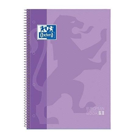 OXFORD CUADERNO TOUCH EUROPEANBOOK 1 WRITE&ERASE 80H A4+ 5X5MM MICROPERFORADO T/EXTRADURA MALVA PASTEL