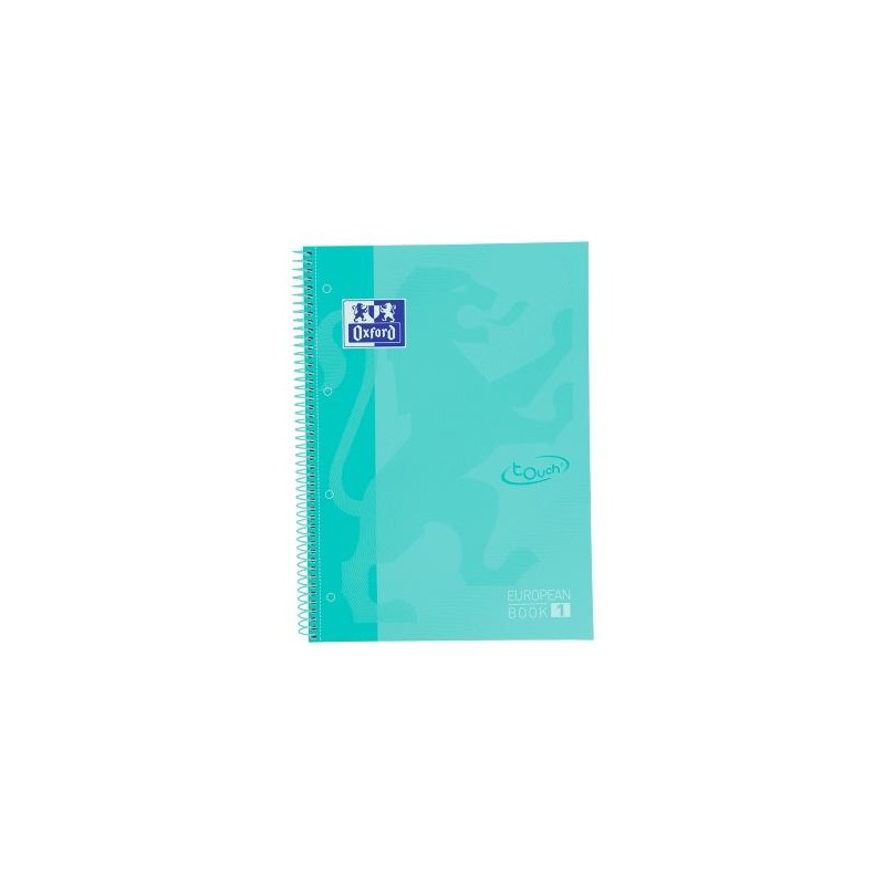 OXFORD CUADERNO TOUCH EUROPEANBOOK 1 WRITE&ERASE 80H A4+ 5X5MM MICROPERFORADO T/EXTRADURA MENTA PASTEL