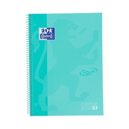 OXFORD CUADERNO TOUCH EUROPEANBOOK 1 WRITE&ERASE 80H A4+ 5X5MM MICROPERFORADO T/EXTRADURA MENTA PASTEL