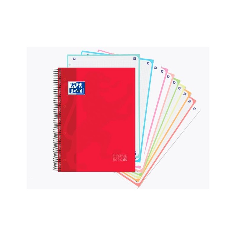 OXFORD CUADERNO EUROPEANBOOK 10 CLASSIC MICROPERFORADO 150 HOJAS 5X5 TAPAS EXTRADURAS CLASSIC A4+ C/ SURTIDOS
