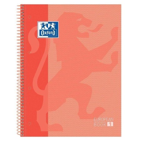 OXFORD CUADERNO CLASSIC EUROPEANBOOK 1 WRITE&ERASE 80H A4+ 5X5MM MICROPERFORADO T/EXTRADURA MELOCOTON