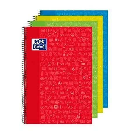 OXFORD CUADERNO ESPIRAL ASIGNATURAS "LENGUA" WRITE&ERASE C/PIZARRA BLANCA 80H 4X4 T/EXTRADURAS FOLIO SURTIDOS -4U-