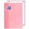 OXFORD CUADERNO TOUCH EUROPEANBOOK 1 WRITE&ERASE 80H A4+ 1 LÍNEA MICROPERFORADO T/EXTRADURA PACK 5 UD FLAMINGO PASTEL