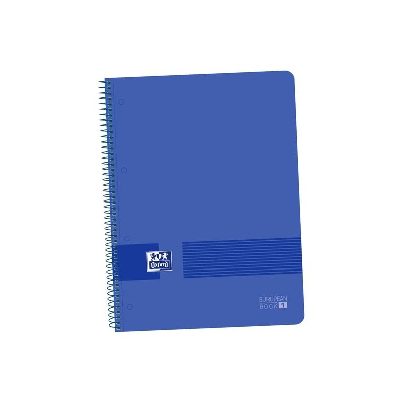 OXFORD CUADERNO LIVE&GO EUROPEANBOOK 1 80H A4+ 5X5MM MICROPERFORADO T/PLÁSTICO PACK 5 UD AZUL MARINO