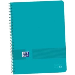 OXFORD CUADERNO LIVE&GO EUROPEANBOOK 1 80H A4+ 5X5MM MICROPERFORADO T/PLÁSTICO PACK 5 UD AQUA