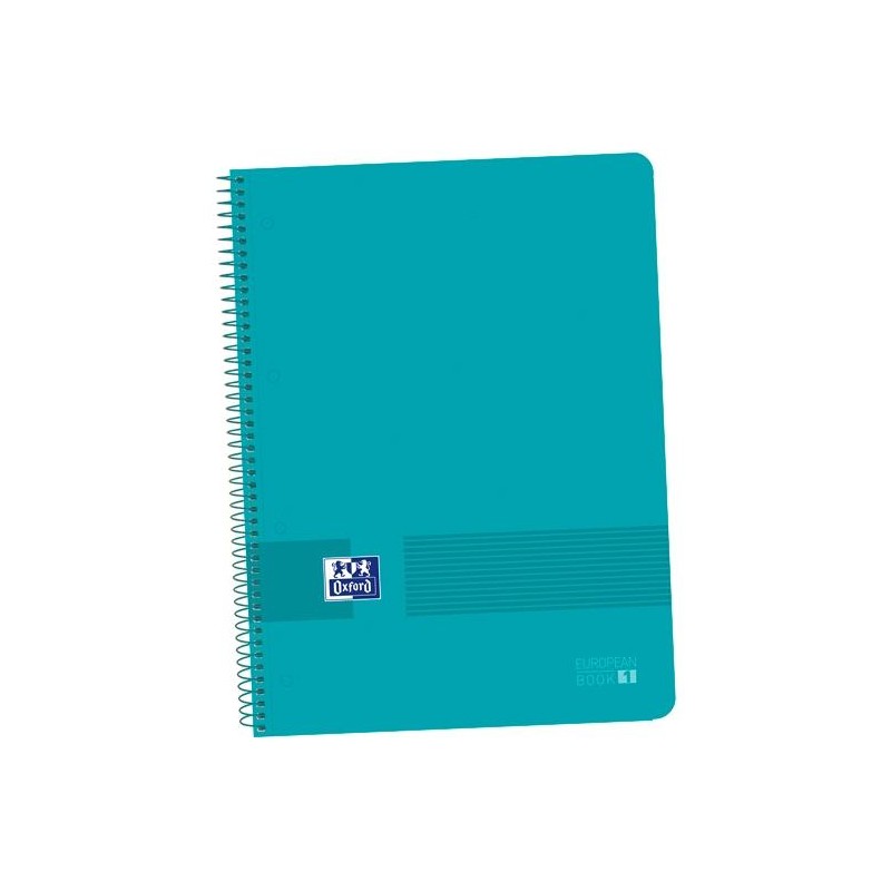 OXFORD CUADERNO LIVE&GO EUROPEANBOOK 1 80H A4+ 5X5MM MICROPERFORADO T/PLÁSTICO PACK 5 UD AQUA