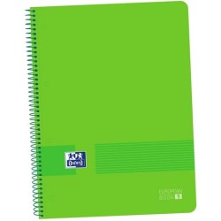 OXFORD CUADERNO LIVE&GO EUROPEANBOOK 1 80H A4+ 5X5MM MICROPERFORADO T/PLÁSTICO PACK 5 UD VERDE