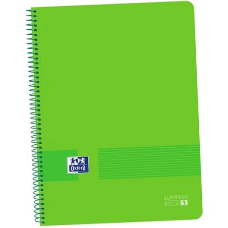 OXFORD CUADERNO LIVE&GO EUROPEANBOOK 1 80H A4+ 5X5MM MICROPERFORADO T/PLÁSTICO PACK 5 UD VERDE