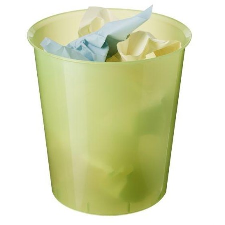 ARCHIVO 2000 PAPELERA DE PLÁSTICO ARCHIVO 2000 OPCIONAL ARO SUJETABOLSAS CAPACIDAD 16 LITROS 290X310 MM KIWI TRASLUCIDO