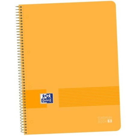OXFORD CUADERNO LIVE&GO EUROPEANBOOK 1 80H A4+ 5X5MM MICROPERFORADO T/PLÁSTICO PACK 5 UD MELOCOTÓN