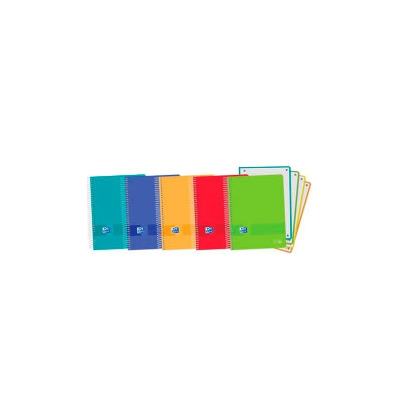OXFORD CUADERNO LIVE&GO EUROPEANBOOK 4 MICROPERFORADO 120H A5+ 5X5 T/PLÁSTICO C/SURTIDOS VIVOS