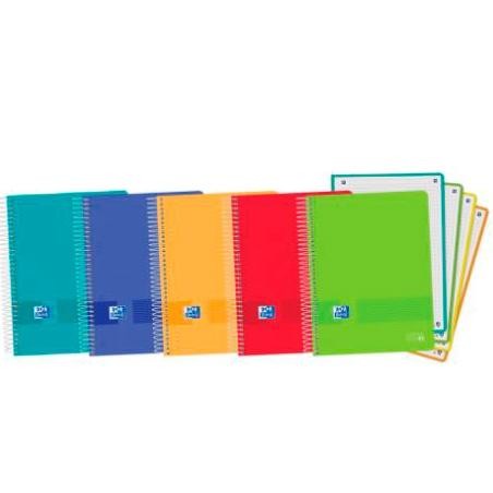 OXFORD CUADERNO LIVE&GO EUROPEANBOOK 4 MICROPERFORADO 120H A5+ 5X5 T/PLÁSTICO C/SURTIDOS VIVOS