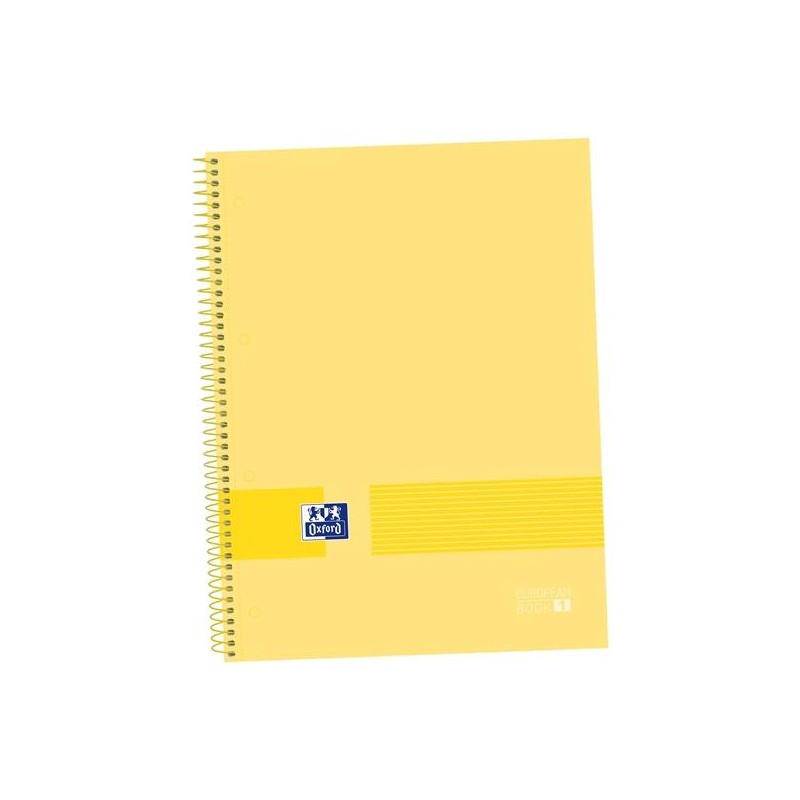 OXFORD CUADERNO &YOU EUROPEANBOOK 1 WRITE&ERASE 80H A4+ 5X5MM MICROPERFORADO T/EXTRADURA PACK 5 UD BANANA
