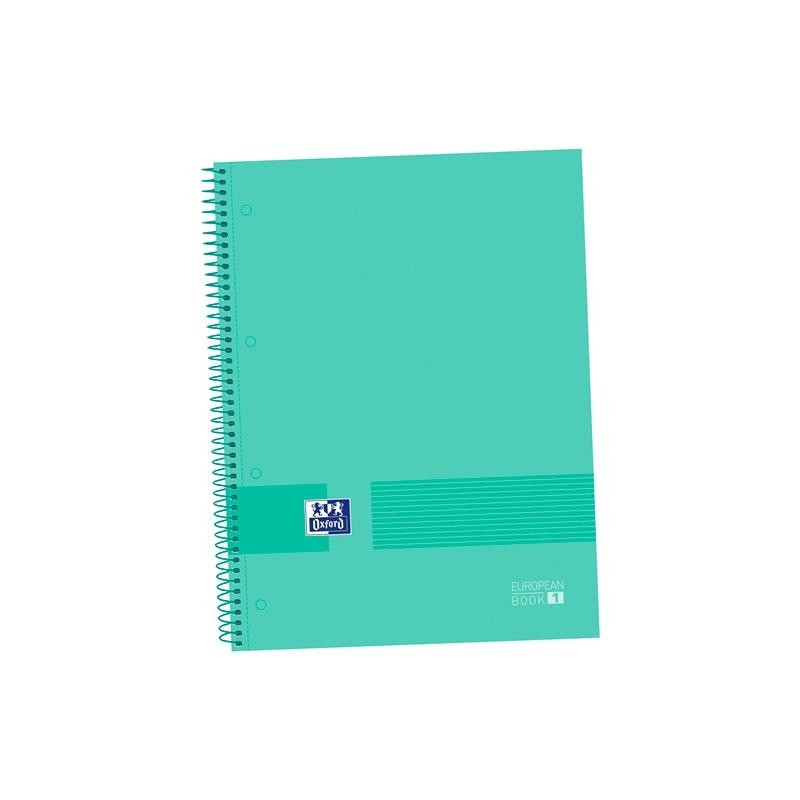 OXFORD CUADERNO &YOU EUROPEANBOOK 1 WRITE&ERASE 80H A4+ 5X5MM MICROPERFORADO T/EXTRADURA PACK 5 UD SOFT MINT GREEN