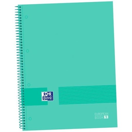 OXFORD CUADERNO &YOU EUROPEANBOOK 1 WRITE&ERASE 80H A4+ 5X5MM MICROPERFORADO T/EXTRADURA PACK 5 UD SOFT MINT GREEN