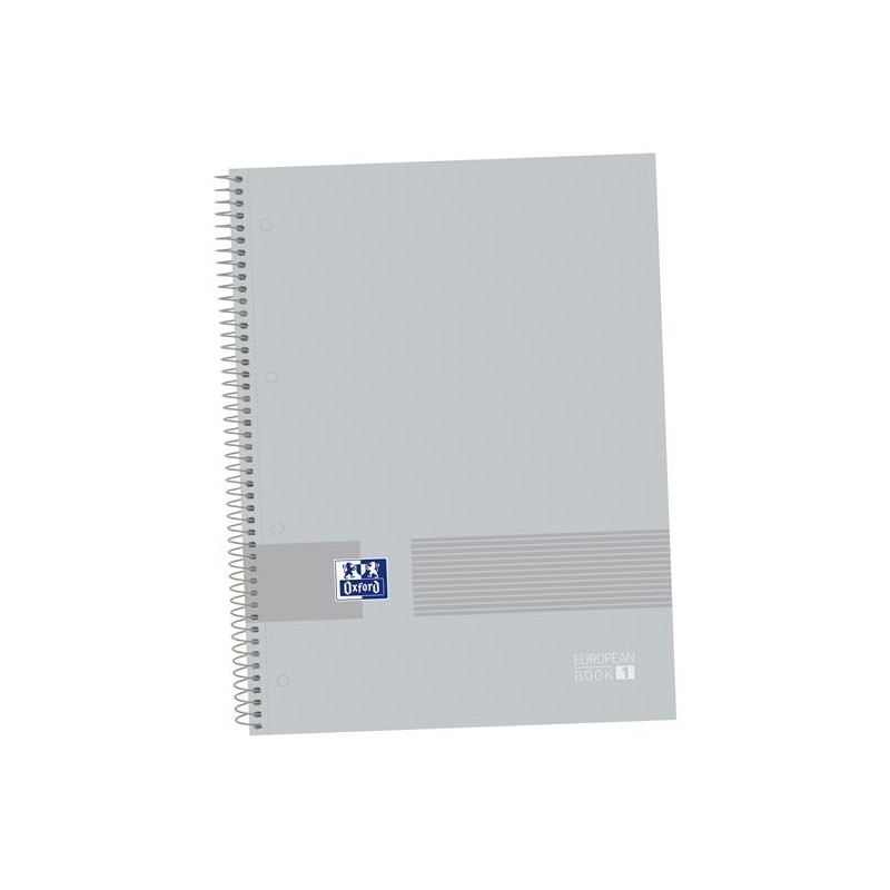 OXFORD CUADERNO &YOU EUROPEANBOOK 1 WRITE&ERASE 80H A4+ 5X5MM MICROPERFORADO T/EXTRADURA PACK 5 UD PURE GREY