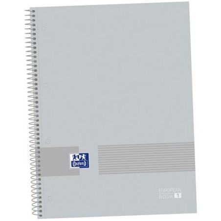 OXFORD CUADERNO &YOU EUROPEANBOOK 1 WRITE&ERASE 80H A4+ 5X5MM MICROPERFORADO T/EXTRADURA PACK 5 UD PURE GREY