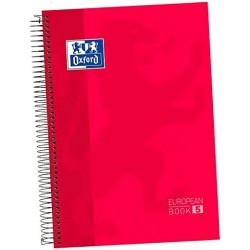 OXFORD CUADERNO CLASSIC EUROPEANBOOK 5 MICROPERFORADO 120H (50% GRATIS) A4+ 5X5 TAPA EXTRADURA ROJO