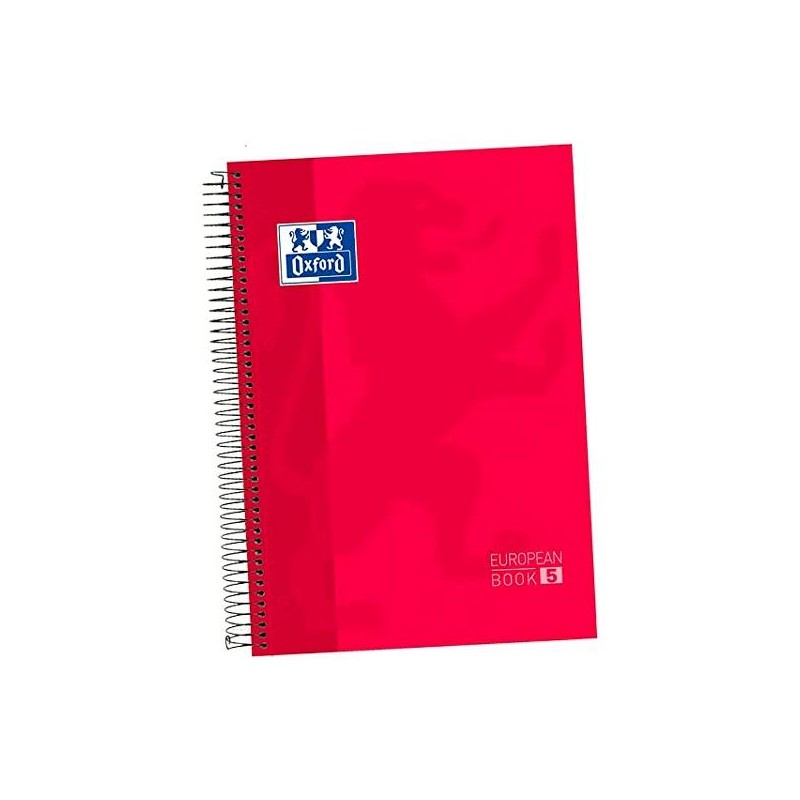 OXFORD CUADERNO CLASSIC EUROPEANBOOK 5 MICROPERFORADO 120H (50% GRATIS) A4+ 5X5 TAPA EXTRADURA ROJO