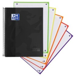OXFORD CUADERNO CLASSIC EUROPEANBOOK 5 WRITE&ERASE 120H A4+ 5X5 MICROPERFORADO TAPA EXTRADURA NEGRO