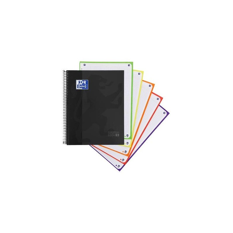 OXFORD CUADERNO CLASSIC EUROPEANBOOK 5 WRITE&ERASE 120H A4+ 5X5 MICROPERFORADO TAPA EXTRADURA NEGRO