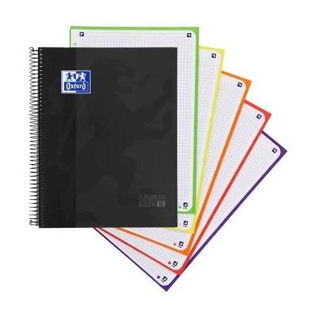OXFORD CUADERNO CLASSIC EUROPEANBOOK 5 WRITE&ERASE 120H A4+ 5X5 MICROPERFORADO TAPA EXTRADURA NEGRO