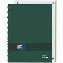 OXFORD CUADERNO &YOU EUROPEANBOOK 1 WRITE&ERASE 80H A4+ 5X5MM MICROPERFORADO TAPA EXTRADURA VERDE MILITAR