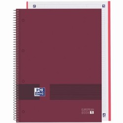 OXFORD CUADERNO &YOU EUROPEANBOOK 1 WRITE&ERASE 80H A4+ 5X5MM MICROPERFORADO TAPA EXTRADURA BURDEOS