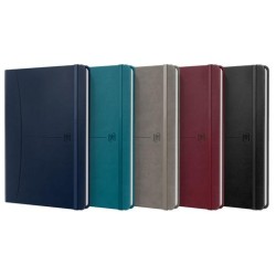 OXFORD CUADERNO COSIDO SIGNATURE 80H A5 1 LÍNEA CIERRE C/GOMA TAPA EXTRADURA C/SURTIDOS CLÁSICO