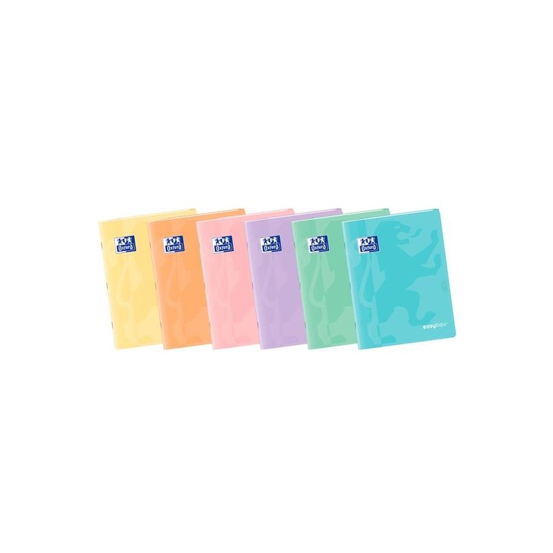 OXFORD LIBRETA GRAPADA EASYBOOK 48H A5 4X4MM TAPA DE PLÁSTICO C/SURTIDOS PASTEL