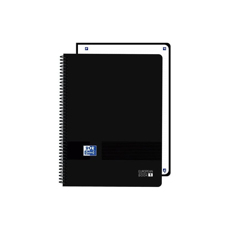 OXFORD CUADERNO EUROPEANBOOK 1 LIVE&GO 80H A4+ 5X5 MICROPERFORADO T/PLÁSTICO NEGRO